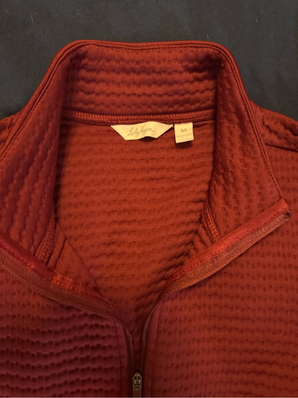 Lady Hagen Quilted Half-Zip Pullover - Rust Red